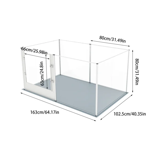 6 Panels Large Acrylic Dog Playpen Fence for Indoor Heavy Duty Pet Kennels Crate Whelping Box with Waterproof Mat - Image 9