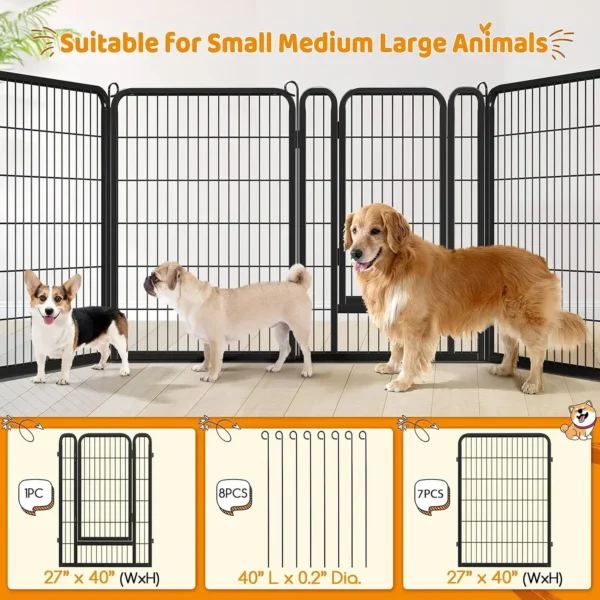 Dog Playpen Outdoor,16 Panel Fence 40" High Pet Pen for Large/Medium/Small Dogs Heavy Duty Exercise - Image 4