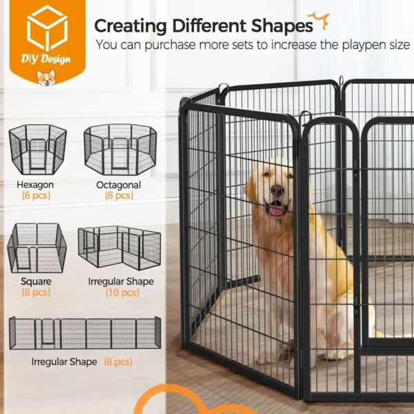 Dog Playpen Outdoor,16 Panel Fence 40" High Pet Pen for Large/Medium/Small Dogs Heavy Duty Exercise - Image 6