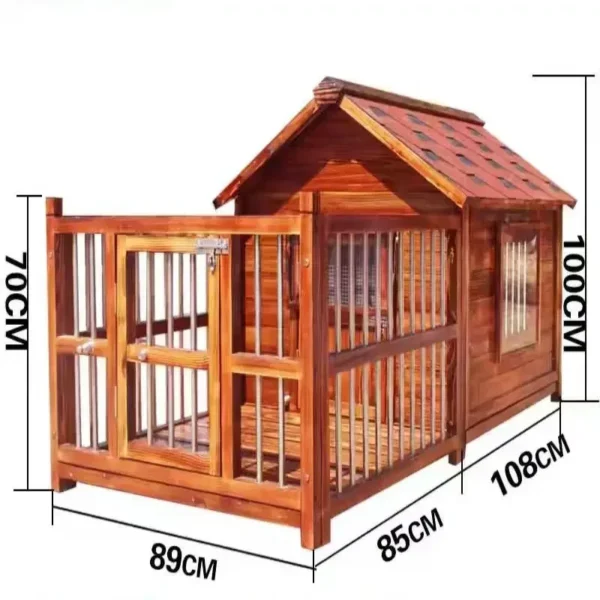 Luxury Large Outdoor Wooden Dog House Kennel Waterproof Outdoor Dog Shelter Home Furniture