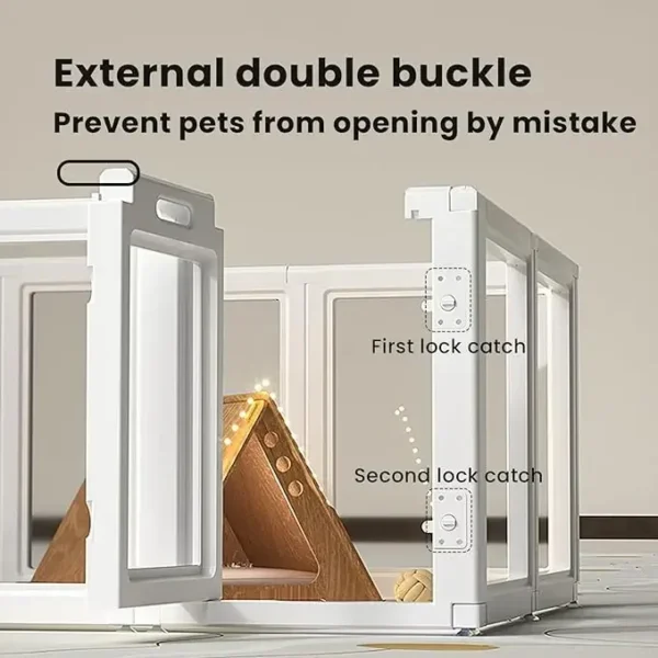 Small and Medium Sized Dog Cages in Pet Fences, Acrylic Transparent Enclosure Door Fence Indoor Argon for Dogs and Cat - Image 4