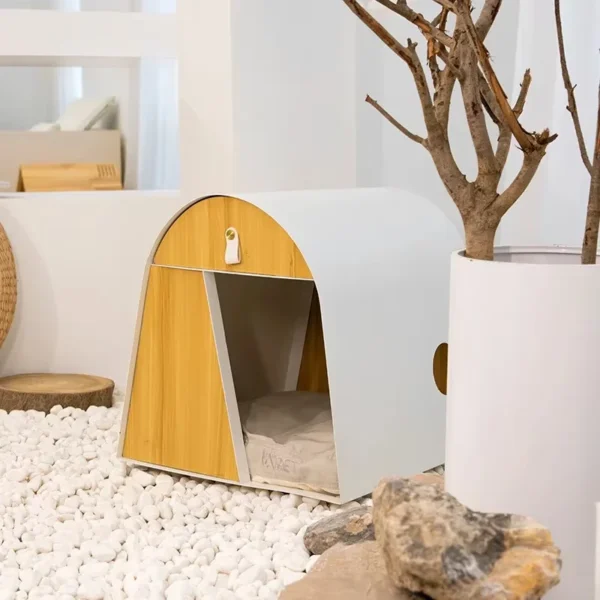 Iron Kennel Cat Litter Solid Wood Internet Celebrity Cat Villa Pet Wooden House Dog House Cat - Image 2