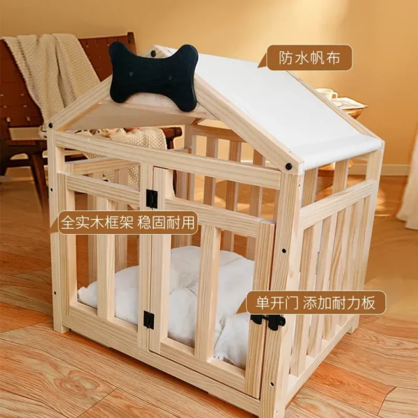 Acrylic Door Wooden Dog Crate Furniture Indoor Pet House for Dogs Outdoor - Image 4