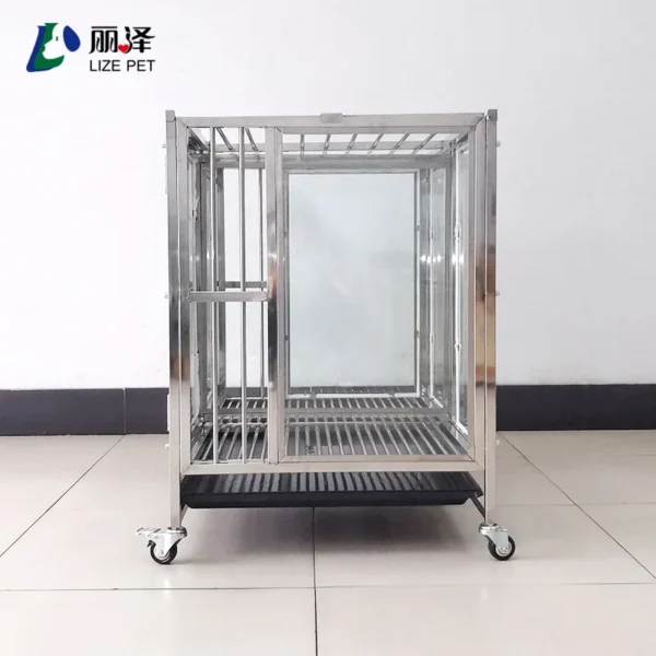 Lize Glass Dog Display Cage Folding Pet Carrier for Sale Pet Stainless Steel Silver Carton Box Animal Galvanized Iron Breathable - Image 9