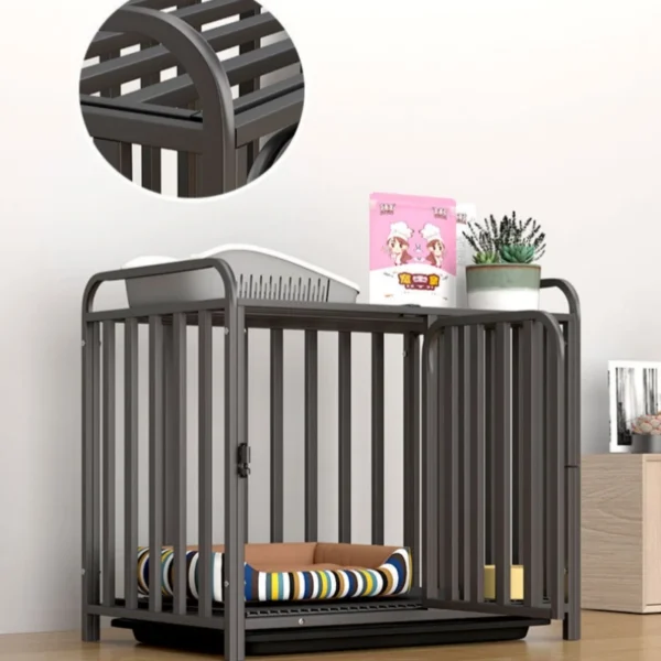 Full square tube thick dog cage with storage rack small dog Teddy cage medium dog pet kennel - Image 5