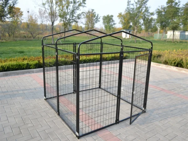 Durable Metal Black Dog Cage Strongly Welded for Outdoor Pet Running Pet Houses & Furniture - Image 4