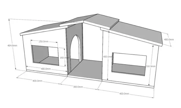 Double dogs bed environmentally friendly wooden kennel furniture pet houses indoor dog house - Image 6