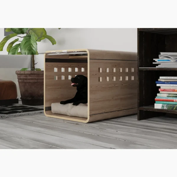 Best selling modern customized stylish clear acrylic heavy duty fold up inside house kennel dog wood crate for small animals - Image 3