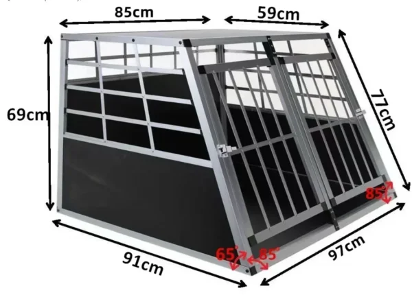 Aluminium Alloy Car Dog Crate Portable Out Special Self-driving Boot Pet Cage Dog Kennel - Image 2