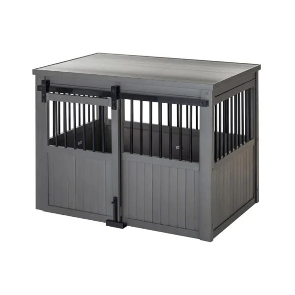 Wooden Dog Crate Furniture Sliding Barn Door Pet Crate - Image 5