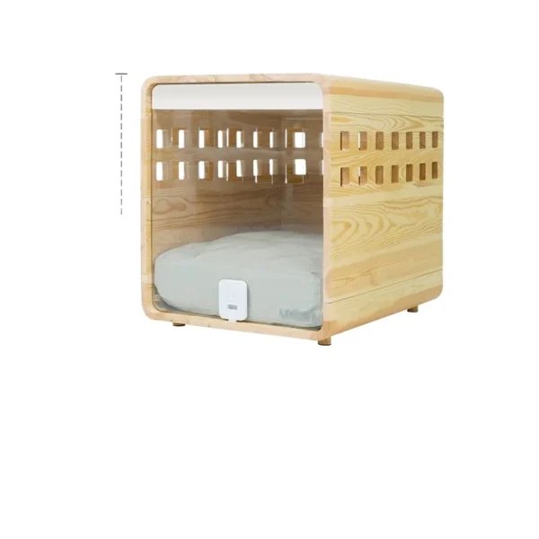 Modern dog house with Pet furniture Fable Premium Wood Dog Crate White acrylic Door That Stows Natural Den with Great Airflow