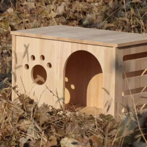 Solid Wood Cat House Large Wooden Dog House Small Dog Luxury Home Ventilated and Breathable Cat House Pet Nest - Image 3