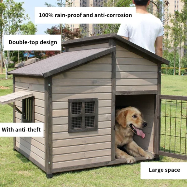 Wholesale Outdoor Large Rainproof Wooden Dog Kennel Pet Cages Houses - Image 5