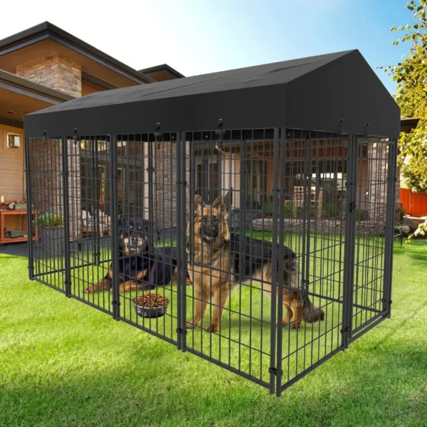 Extra Large Dog Cage Heavy Duty Pet Run Enclosure Pet Playpen with Roof Outdoor Pet Kennel High Fence - Image 2