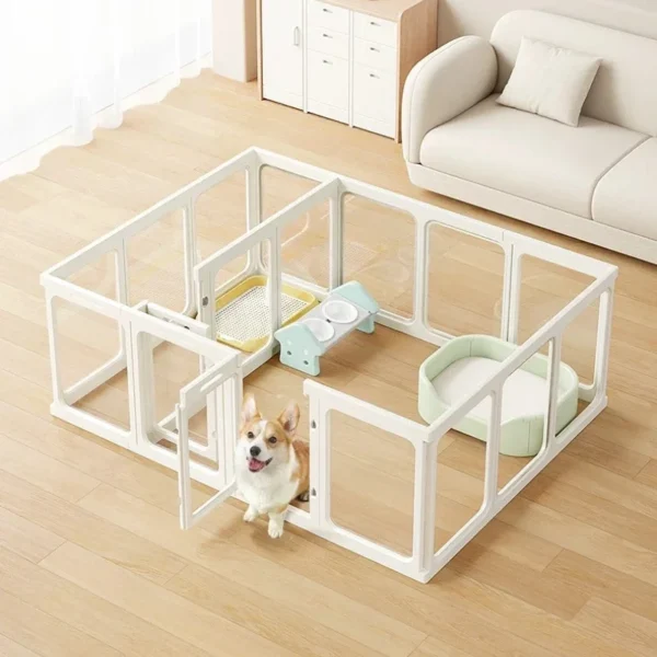 Small and Medium Sized Dog Cages in Pet Fences, Acrylic Transparent Enclosure Door Fence Indoor Argon for Dogs and Cat - Image 6