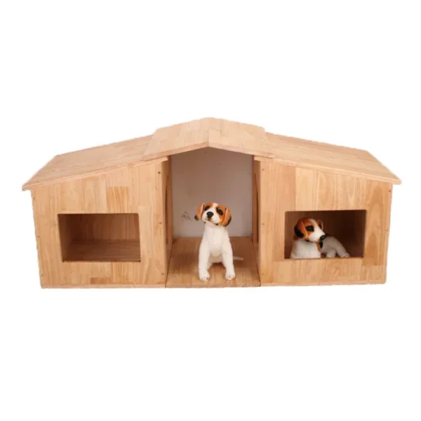 Double dogs bed environmentally friendly wooden kennel furniture pet houses indoor dog house