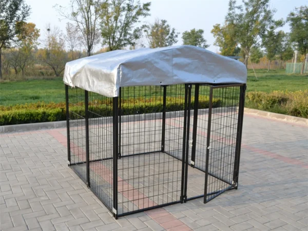 Durable Metal Black Dog Cage Strongly Welded for Outdoor Pet Running Pet Houses & Furniture - Image 3