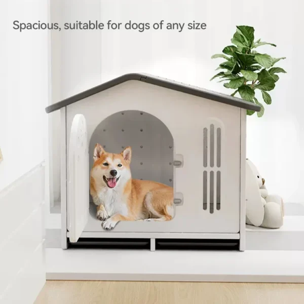 Washable Outdoor Indoor Pet Kennel, Dog Cage, Villa House with Feeder Bowl, Rainproof House and Furniture - Image 2