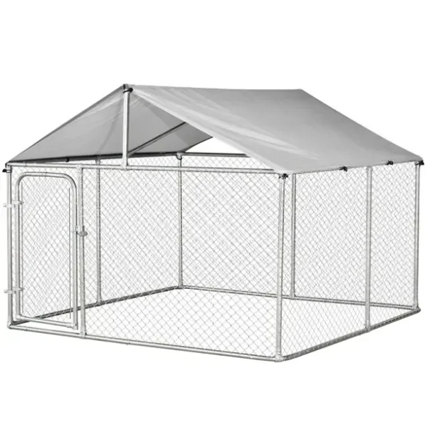 Large Outdoor Dog Kennel With Roof Lockable Latch System Pet Puppy Run Cage House