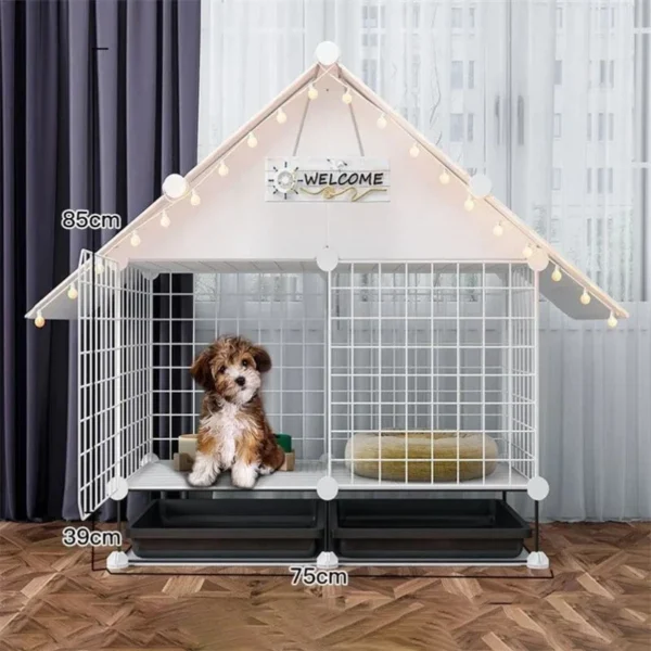 Simple Iron Living Room Dog Houses Indoor Balcony Pomeranian Teddy Dog Kennel Pet Fences Creative Home Puppy Courtyard Pet Cage - Image 3