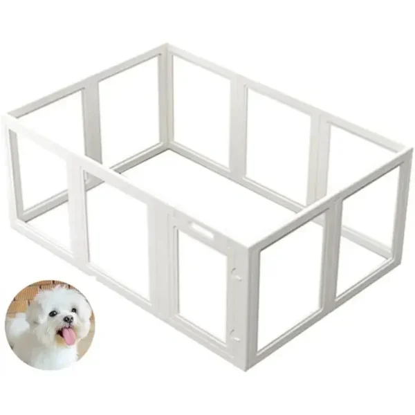 Small and Medium Sized Dog Cages in Pet Fences, Acrylic Transparent Enclosure Door Fence Indoor Argon for Dogs and Cat