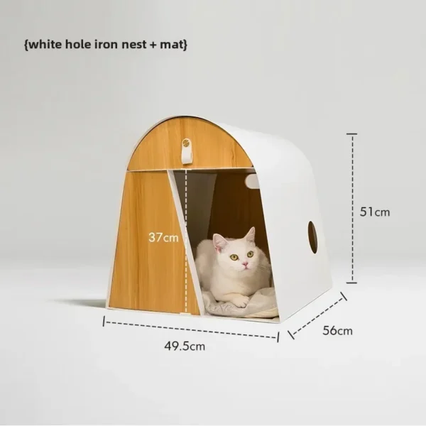 Iron Kennel Cat Litter Solid Wood Internet Celebrity Cat Villa Pet Wooden House Dog House Cat - Image 6