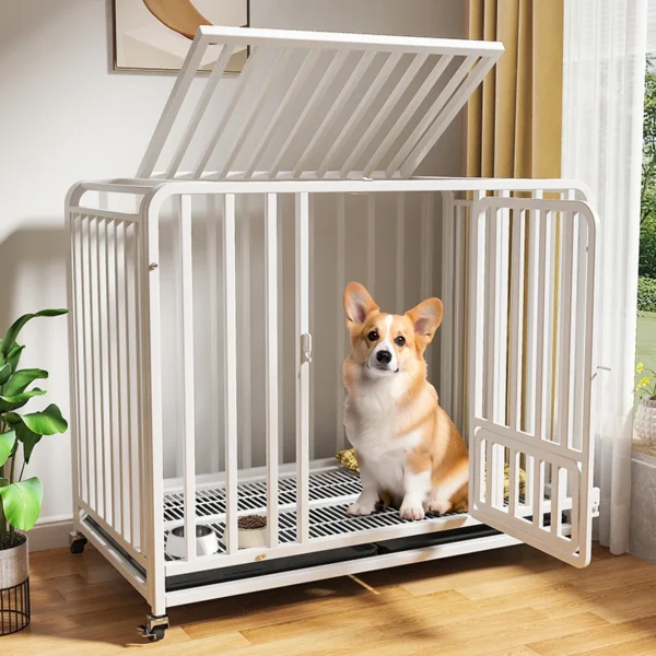 Dog Cage Large Medium Indoor Small Pet Cage with Toilet Golden Retriever Labrador Cage - Image 5