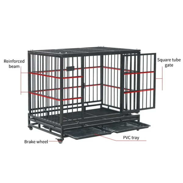 XXXL Factory the best price fold galvanized tube dog cage - Image 3