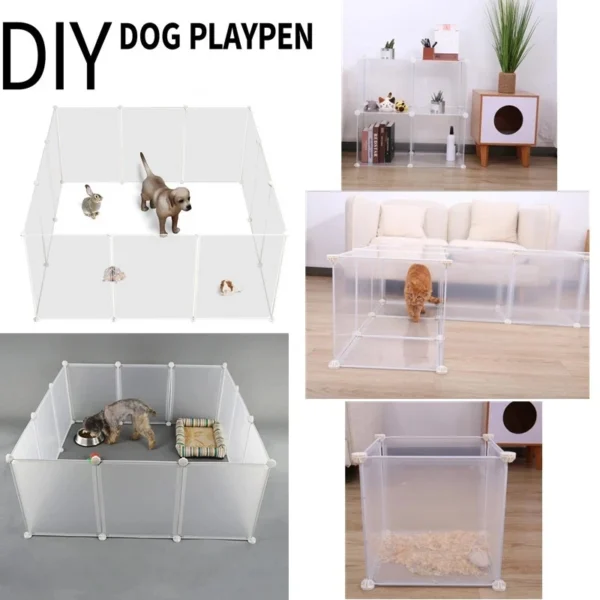 DIY Pet Dog Fence Can Be Freely Combined Multi-functional Dog Cage Yard Fence Can Be Folded To Sleep and Play Kennel Cat House - Image 10