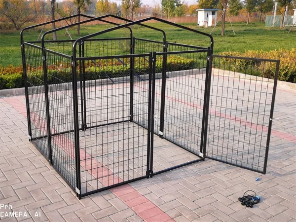 Durable Metal Black Dog Cage Strongly Welded for Outdoor Pet Running Pet Houses & Furniture - Image 5