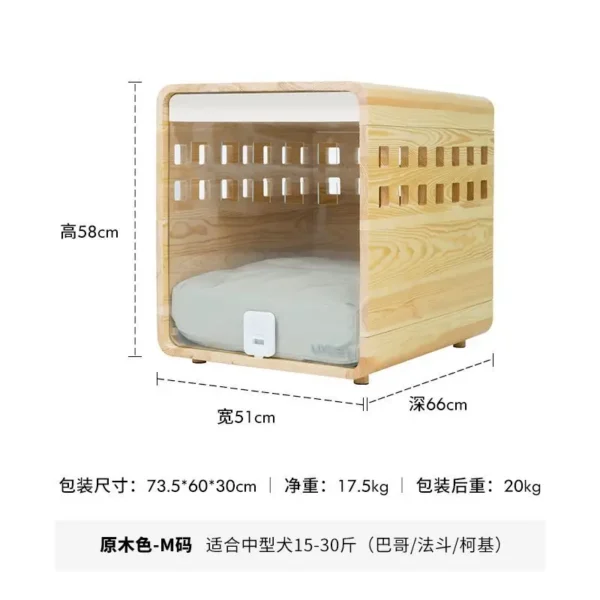 Modern dog house with Pet furniture Fable Premium Wood Dog Crate White acrylic Door That Stows Natural Den with Great Airflow - Image 5