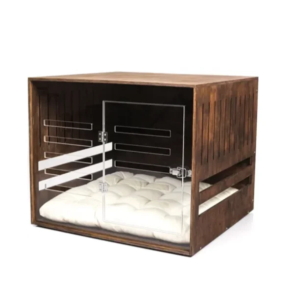 Customized Large Dog Kennel House Crate Indoor Dog Cat Bed House Furniture Wooden Dog Crate With Acrylic Door - Image 2