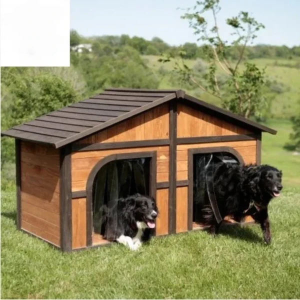 Extra Large Solid Wood Dog Houses Suits Two Dogs Or 1 Large Breeds Outdoor Dog Bed Has A Raised Bottom and Natural Insulation - Image 3