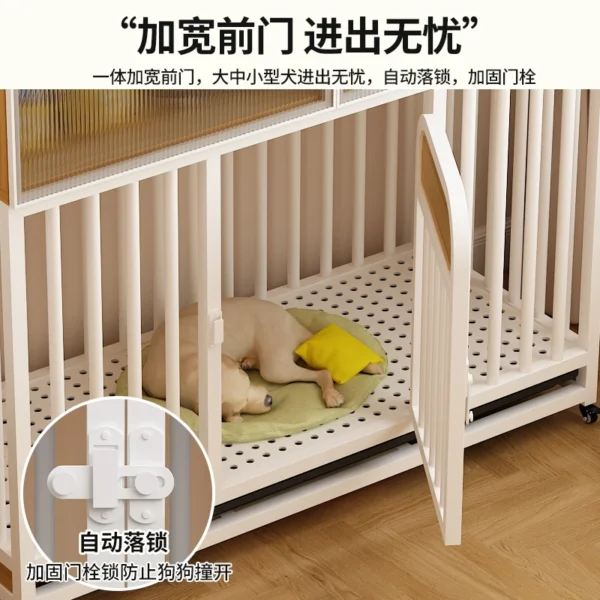 Dog cage pet multi-functional tempered glass dog villa - Image 7