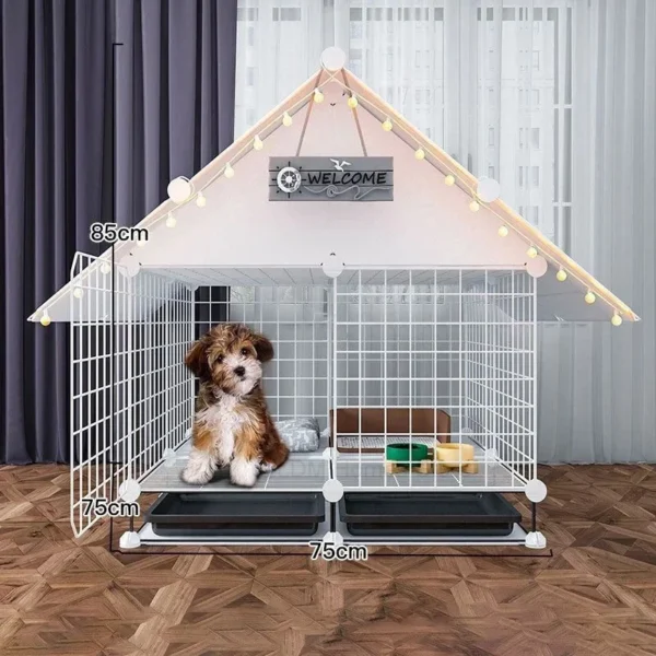 Simple Iron Living Room Dog Houses Indoor Balcony Pomeranian Teddy Dog Kennel Pet Fences Creative Home Puppy Courtyard Pet Cage - Image 5