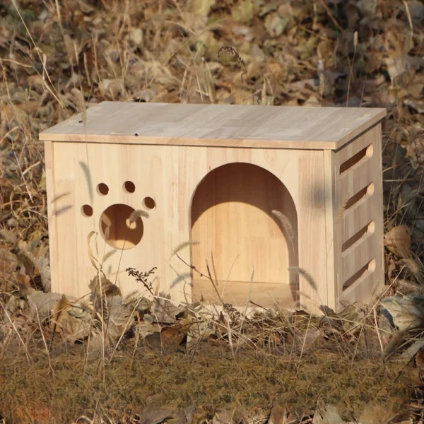 Solid Wood Cat House Large Wooden Dog House Small Dog Luxury Home Ventilated and Breathable Cat House Pet Nest - Image 2