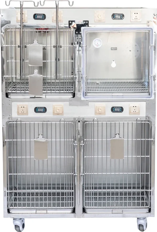 veterinary cages stainless steel Five sets of dog cat stainless steel pet cage veterinary icu use good price - Image 3